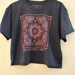 RokFit Black Short Sleeve Tee with Pink Graphic